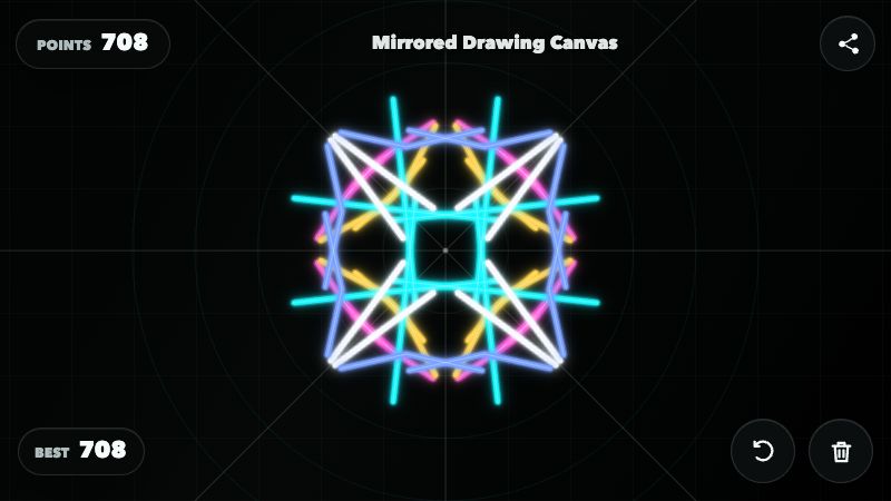 Mirrored Drawing Canvas - free browser creative game screenshot