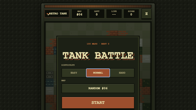 Retro Tank Battle - free browser arcade game screenshot