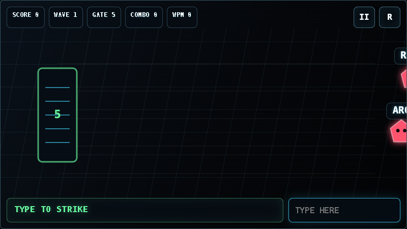 Typing Dungeon - free browser word game screenshot